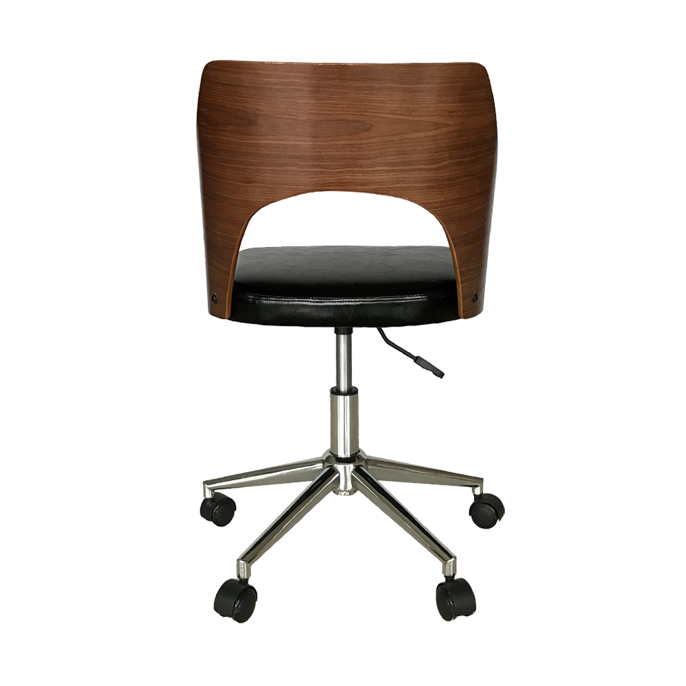 Cadeira Office Aveiro cor Preta com madeira