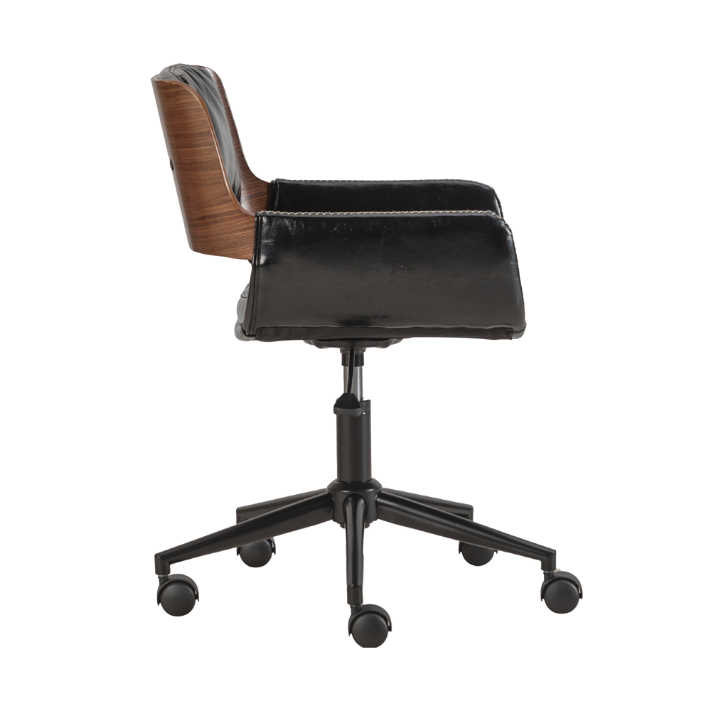 Silla de Oficina Marbella negra con madera