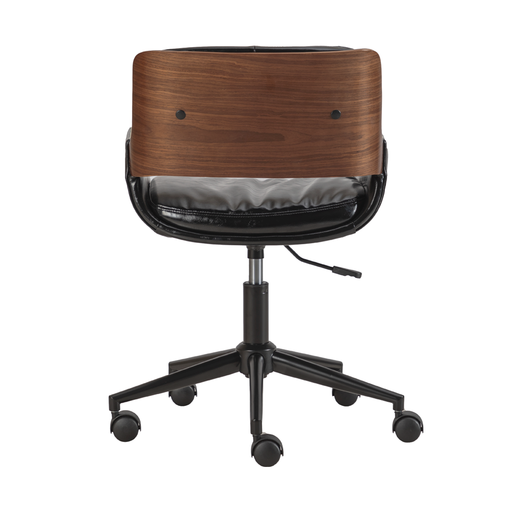 Cadeira Office Marbella cor Preta com madeira