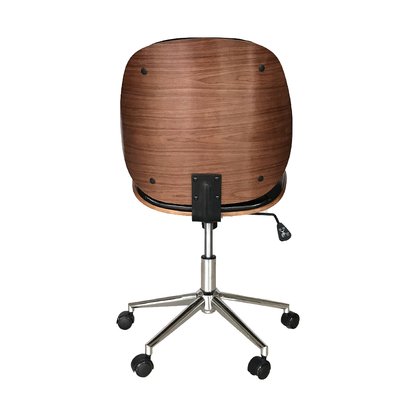 Silla de oficina Porto negra con madera